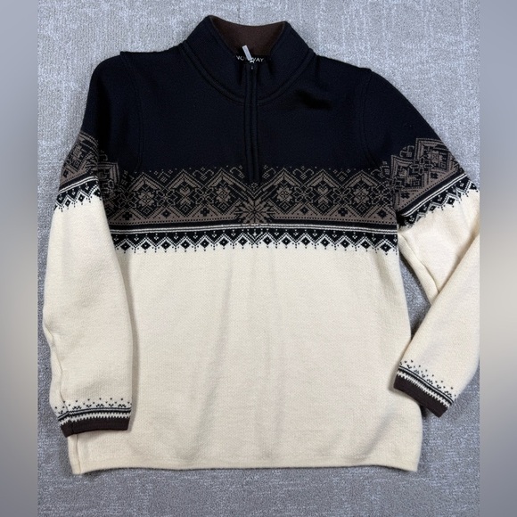 Dale Of Norway Maritza Mernio Wool Women’s Zip Down Sweater Size Large - Picture 1 of 7